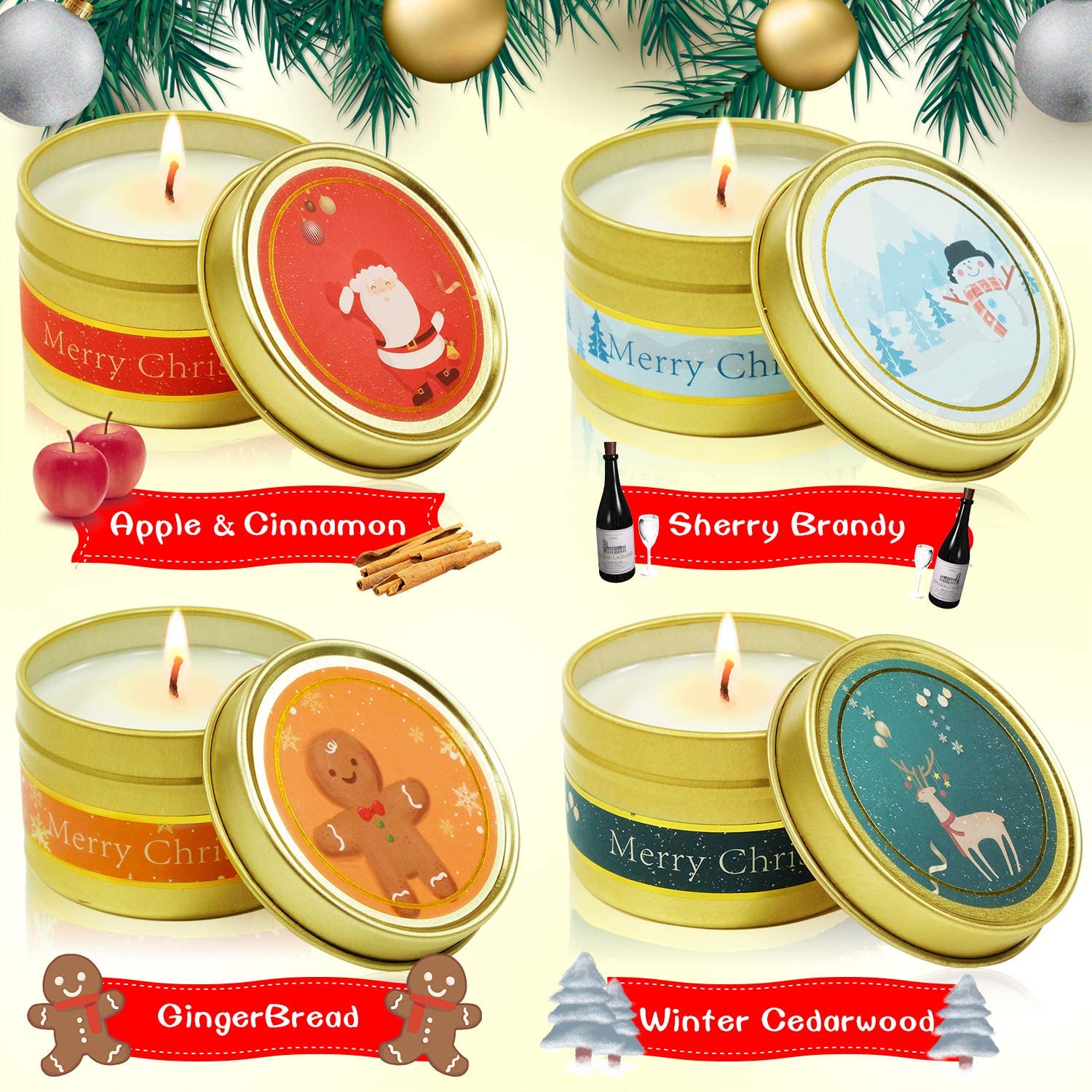 SCENTORINI Citronella Candle, Soy Wax Citronella Candle Outdoor, 6 x 75 g Portable Travel Tin Citronella Scented Candles - Image 2