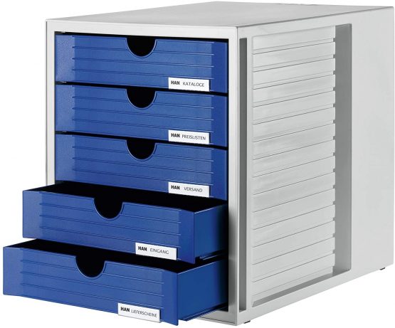 HAN 1450-14, SYSTEMBOX drawer set. Innovative, attractive design with 5 closed drawers, light-grey-blue - Image 2