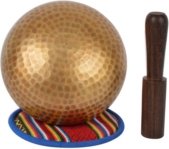 Tibetan Hand Hammered Singing Bowl with matching Ethnic pouch. For Relaxation, Healing & Mindfulness (Ham-Medium) (B41) - Image 3