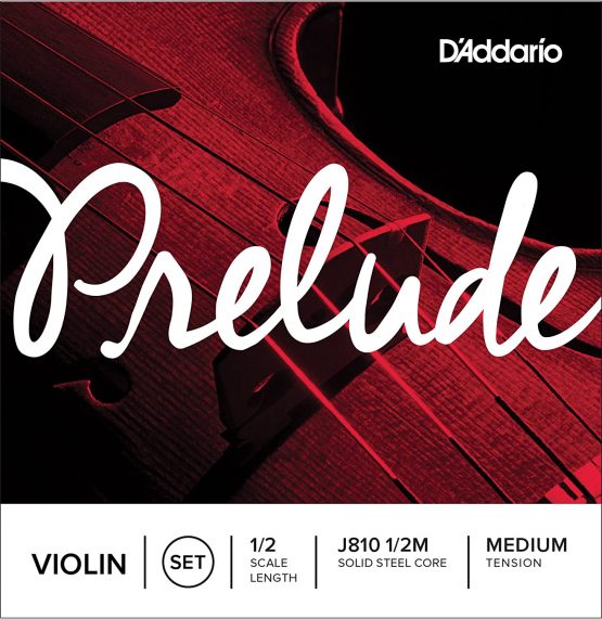D'Addario J810 1/2M Prelude 1/2 Scale Medium Tension Violin String Set