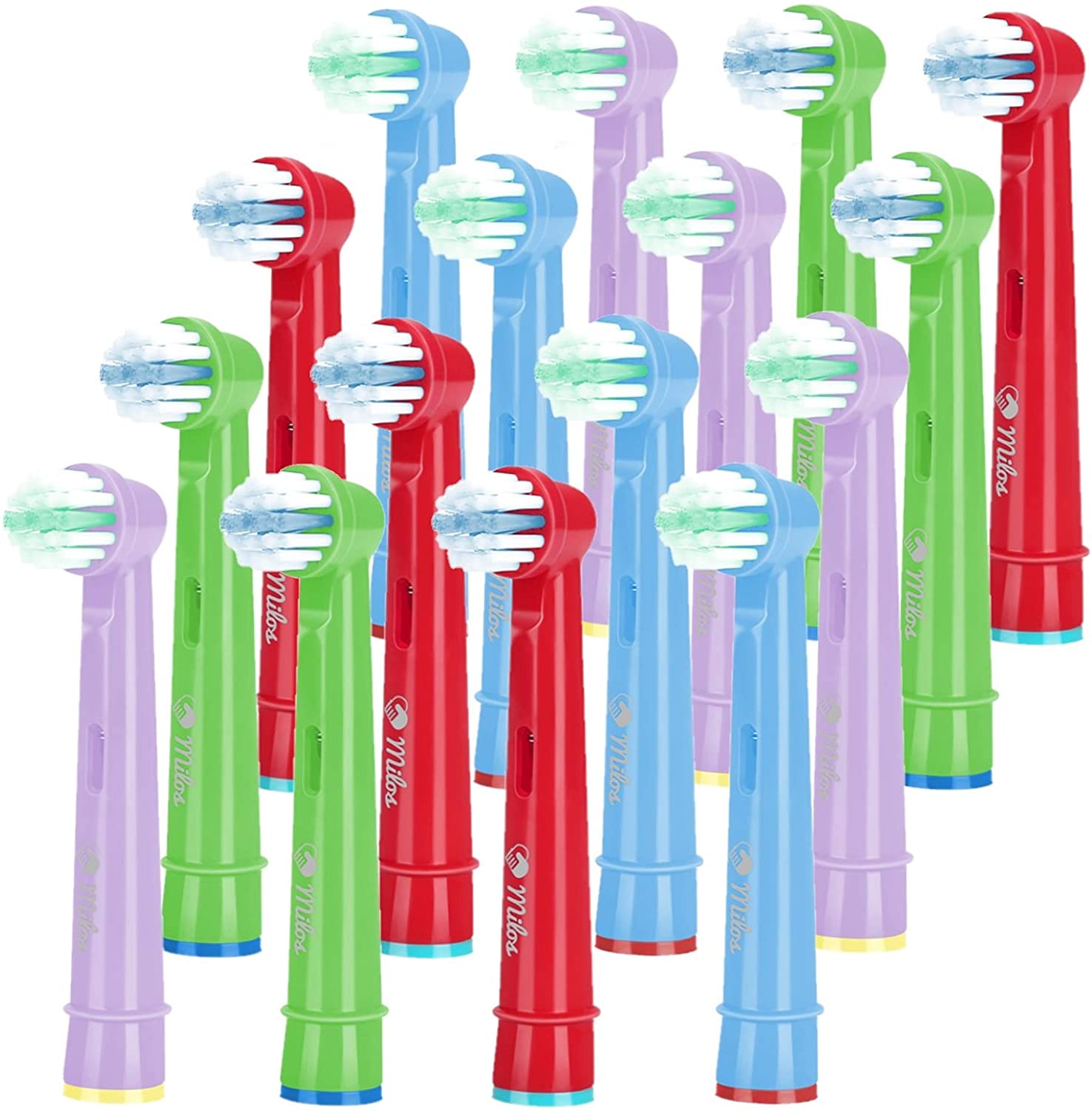 Milos Compatible Oral B Junior Replacement Heads Pack of 16 (Small