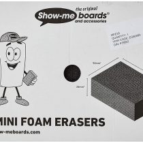 Show-me MFE35 Mini Foam Erasers for Drywipe Boards in Schools and Classrooms (Pack of 35), Black