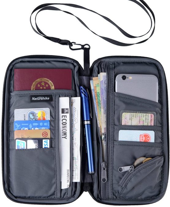 Naturehike Multifunctional Travel Wallet Passport Holder for Card Money Ticket Mobile (Grey) - Image 3