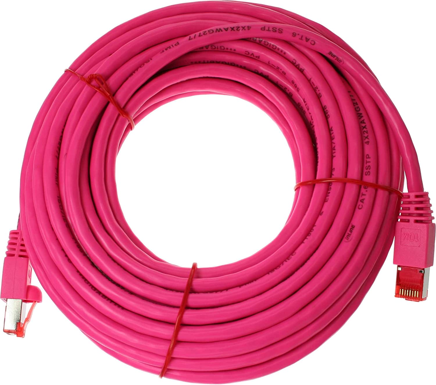 InLine Patch Cable S-STP/PIMF Cat.6 20 m Pink, 20m - Image 2