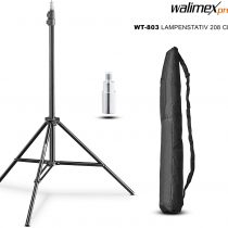Walimex pro WT-803 Lamp Tripod 208 cm - height max. 208 cm, 3,5 kg load capacity, Aluminium Light Tripod Lamp Tripod for photography Studio Mobil Video Flash Softbox Ring Light, with bag