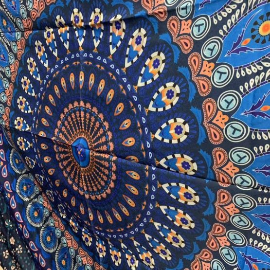 Colorful Mandala Tapestry Indian Wall Hanging, Holiday decoration Watercolor Printed Bohemian Wall art for bedroom Tapestries Beach towel 59”x78.7” (Peacock blue) - Image 3