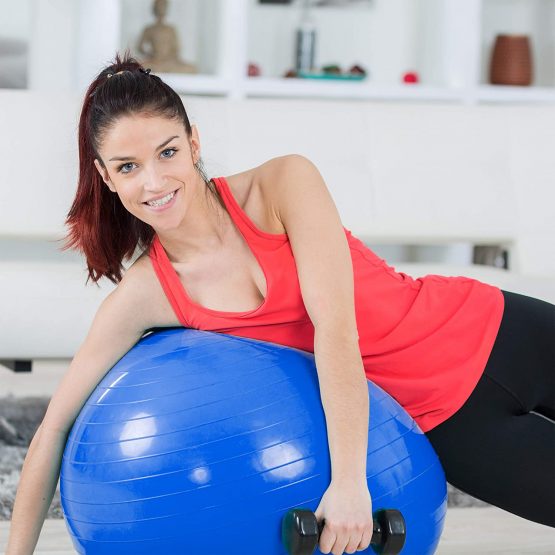 Relaxdays Exercise Ball for Fitness, Yoga & Pilates, Office Seating, Pump Included, Ø 75 cm, Assorted Colours - Image 2