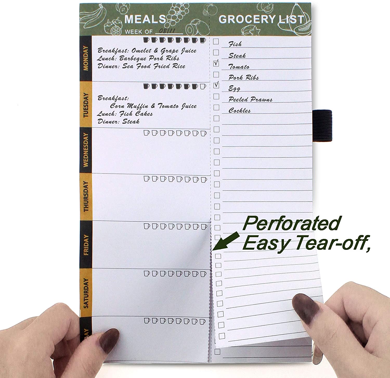 SynLiZy Weekly Meal Planners Meal Planning Pad Menu Planner for Fridge Door with