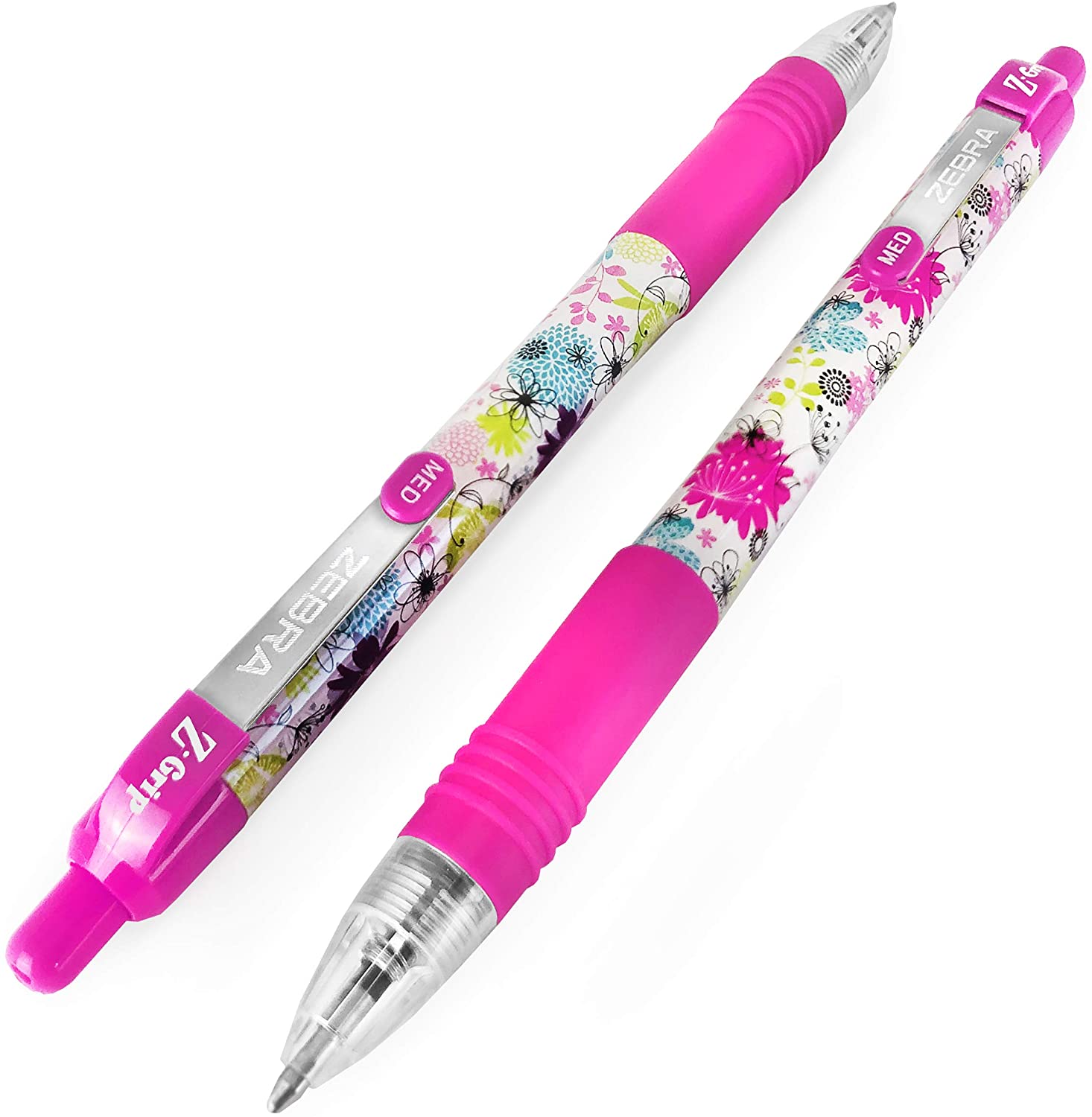 Zebra ZGrip Smooth Retractable Ballpoint Pen 1.0mm Floral Barrel