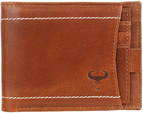 Minimalist Wallets for Men, Leather Wallets Men`s RFID Blocking, Real Leather Men`s Wallet with ID Window, Front Pocket Wallet, Slim Bifold Wallet, Bifold Purse, Credit Card Wallet (Tan)
