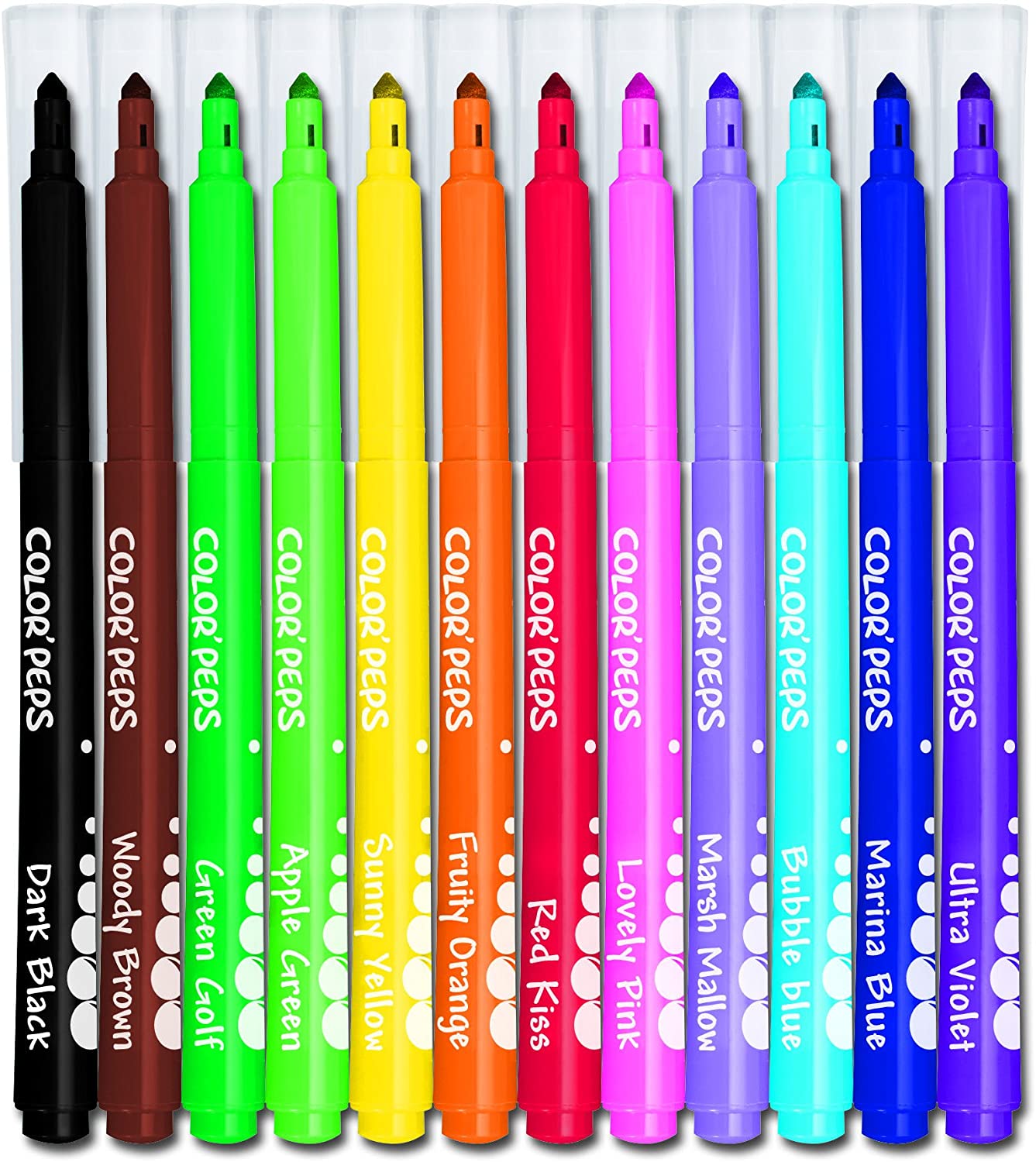 Maped Color'Peps Long Life Innovation Colouring Pens with Holder (Pack fo 12), Multicolored, 12 Count (Pack of 1) - Image 4