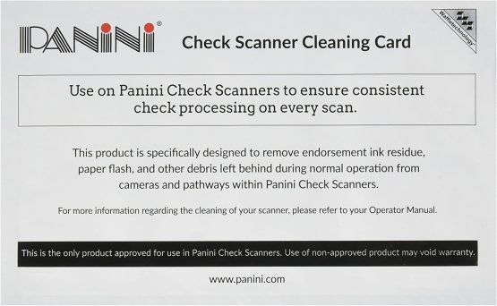 Panini Check Scanner Cleaning Cards featuring Waffletechnology (15 cards)