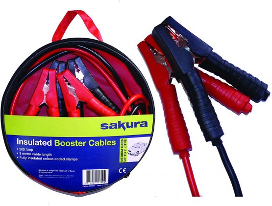 Sakura Booster Cables Jump Start Leads SS3625 - 200 Amp 3 m Colour Coded Clamp - For Cars Vehicles Up To 2.0L/2000CC - Flat Battery - Image 3