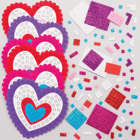 Baker Ross AT540 Mosaic Heart Coaster Kits - Pack of 6, Creative Valentine's Day Art and Craft Supplies for Kids to Make and Decorate - Image 3