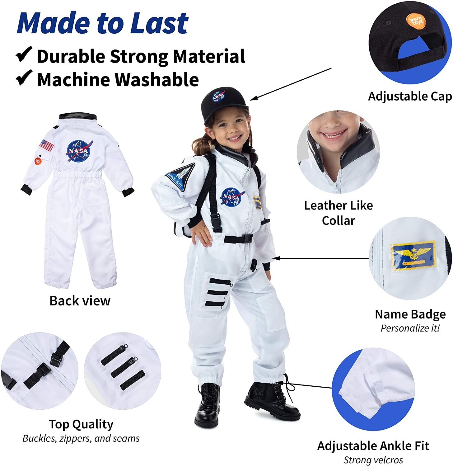 Born Toys Astronaut Costume for Kids & Space Toys Includes Kids Space ...