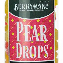Original Pear Drops Retro Boiled Sweets Gift Jar by Berrymans Sweet Shop - Classic Sweets, Traditional Taste.