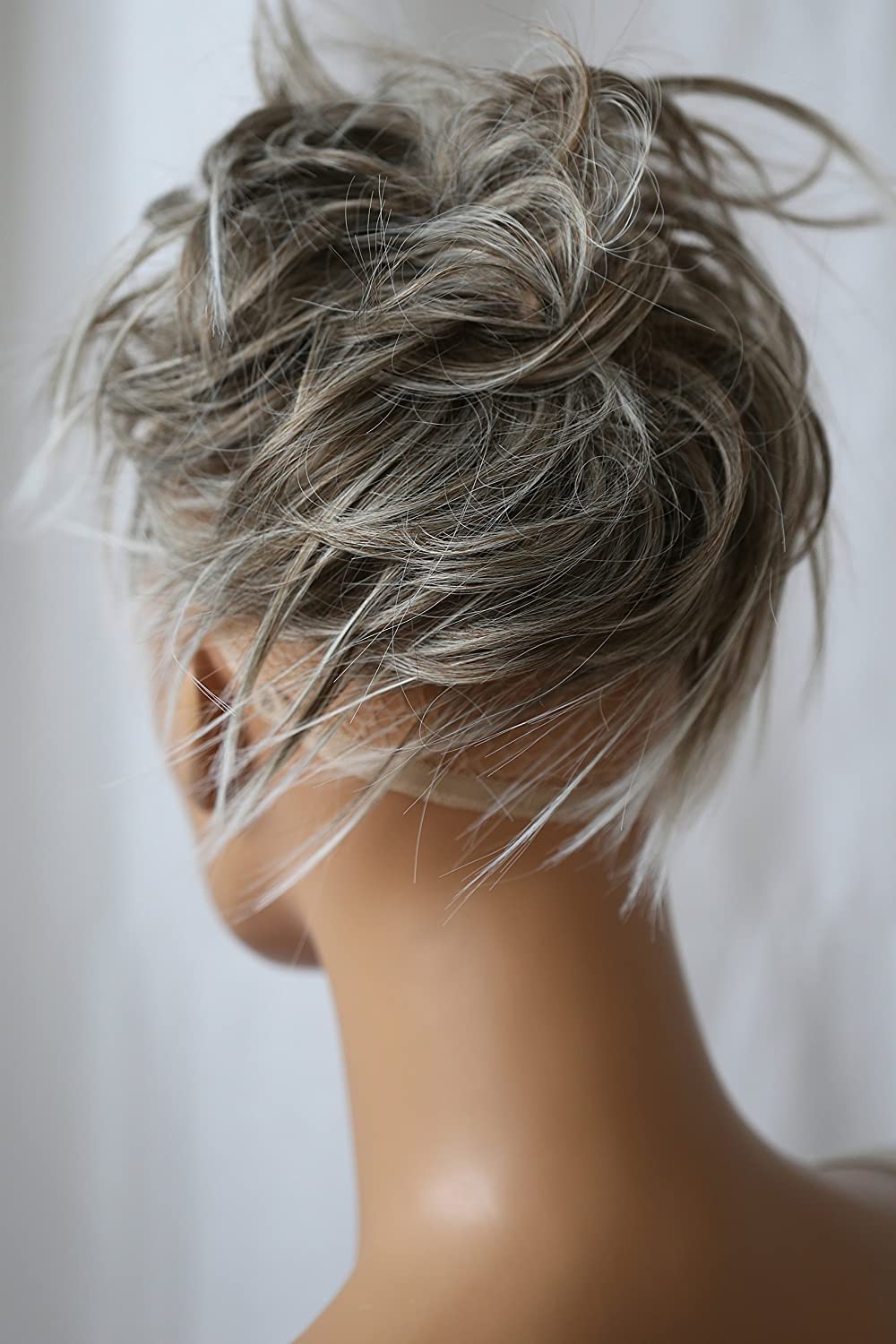 CAISHA XXL Jumbo Hairpiece Scrunchy Updo Bridal Hairstyle Messy Hair Tie Gray Mix G10F, Grey Mix - Image 2