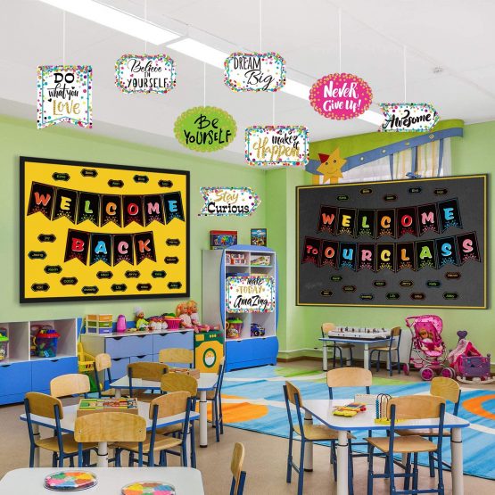 Classroom Decoration Banner Motivation Positive Porch Sign Confetti Positive Sayings Accents for Classroom Bulletin Board Decorations, Office, Home, Nursery Decoration - Image 4