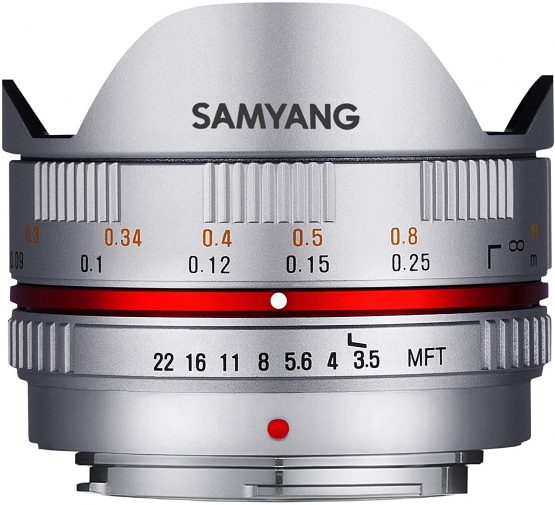 Samyang 7.5 mm Fisheye F3.5 Manual Focus Lens for Micro 4/3 - Silver - Image 2