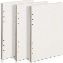 ZKSM Planner Refill Paper 5mm Squared Ruled Inserts Paper with A5 6 Holes 135 Sheets/270 Pages Binder Grid Notepaper for Filofax Bullet Journals Diary, 8.26x5.59 Inch (Squared)