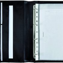 Alassio Fano I 30063 Ring Binder Folder DIN A4 Format Finetouch Imitation Leather Document Folder Black Folder Approx. 32 x 26 x 2 cm