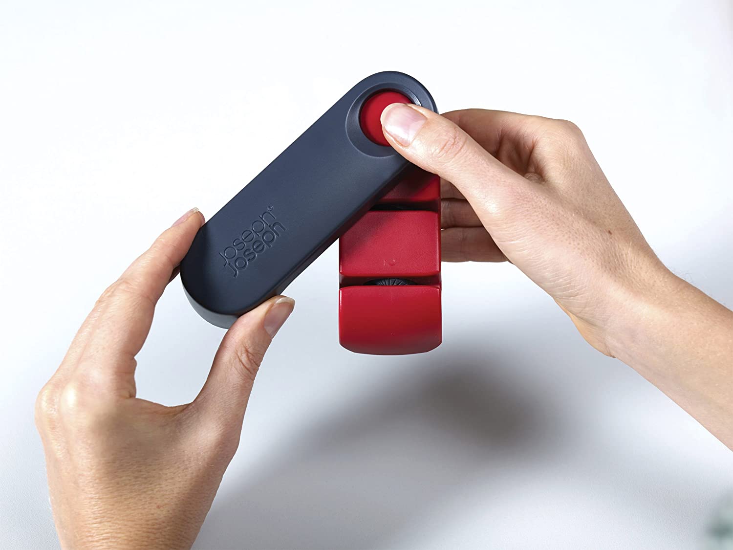 Joseph Joseph Rota Folding Manual Knife Sharpener, for Kitchen Knives Non Slip Base, Red/Grey, 24 - Image 4