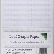 Calligraphy Practice Paper, 4 Line Style 100gsm, A4 Loose-Leaf 20 Sheet Pack