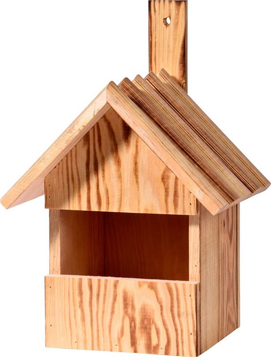 dobar 13076e Flamed Large Half Open Nest Box for Alcove 22.5 x 19.5 x 33 cm Pine, Brown