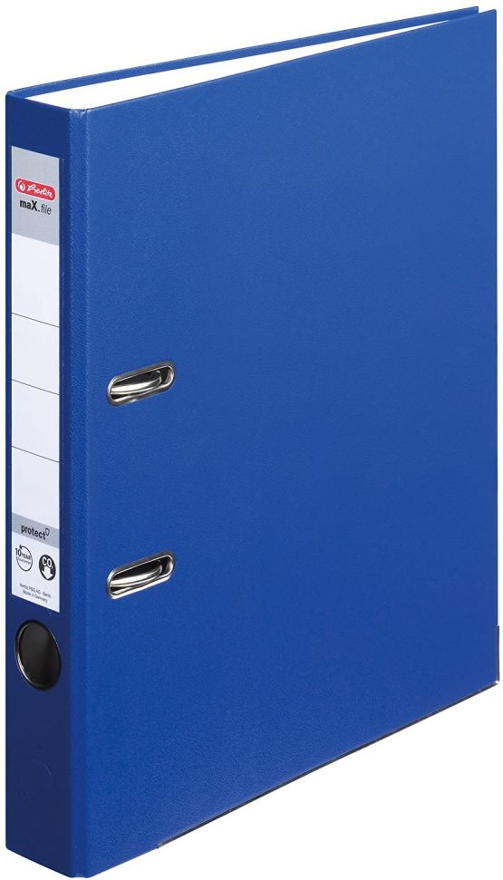 Herlitz max Protect A4 5cm Lever Arch File - Blue (5 Pieces)