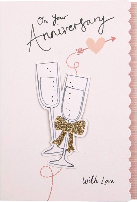 Anniversary Card from Hallmark - 3D Champagne Glass Design