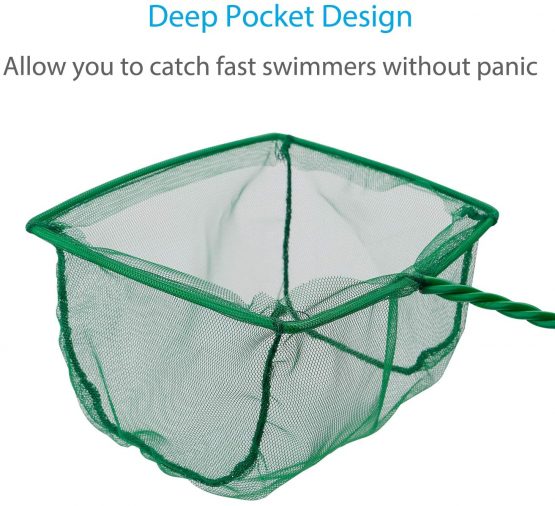 Uniclife Aquarium Net Fine Mesh Small Fish Catch Nets with Plastic Handle - Green - Image 4