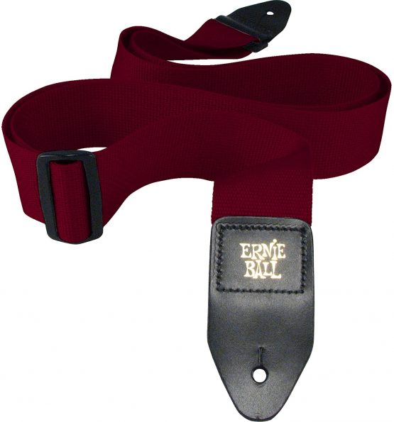Ernie Ball P04047 Burgundy Polypro Guitar Strap, Adjustable 41" to 72"
