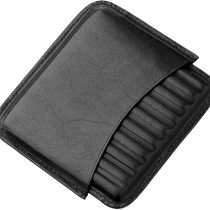 GERMANUS Cigarette Case Leather Black for 10 Cigarillos or Cigarettes