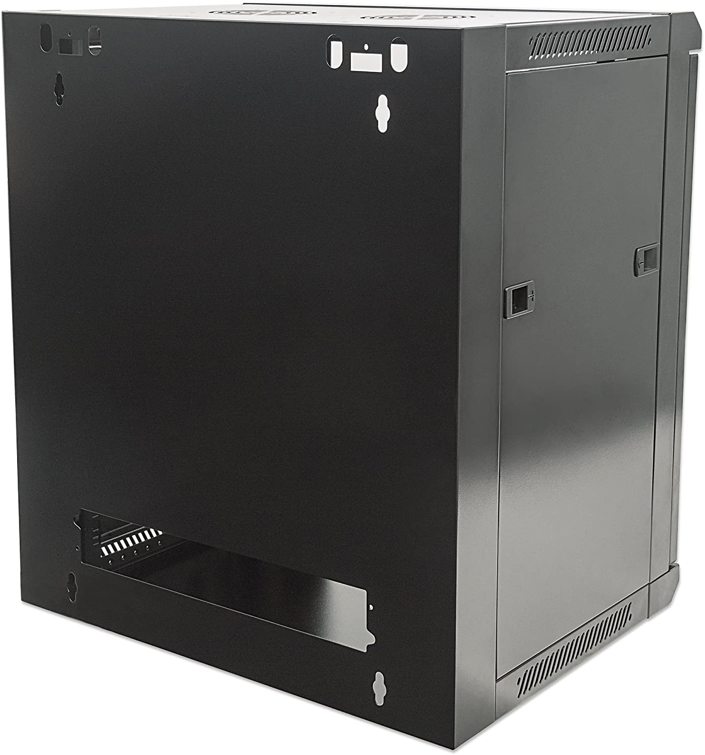 Intellinet Network Cabinet, Wall Mount (Standard), 9U, 600 mm Deep, Black, Flatpack, Max 60 kg, Metal & Glass Door - Image 4