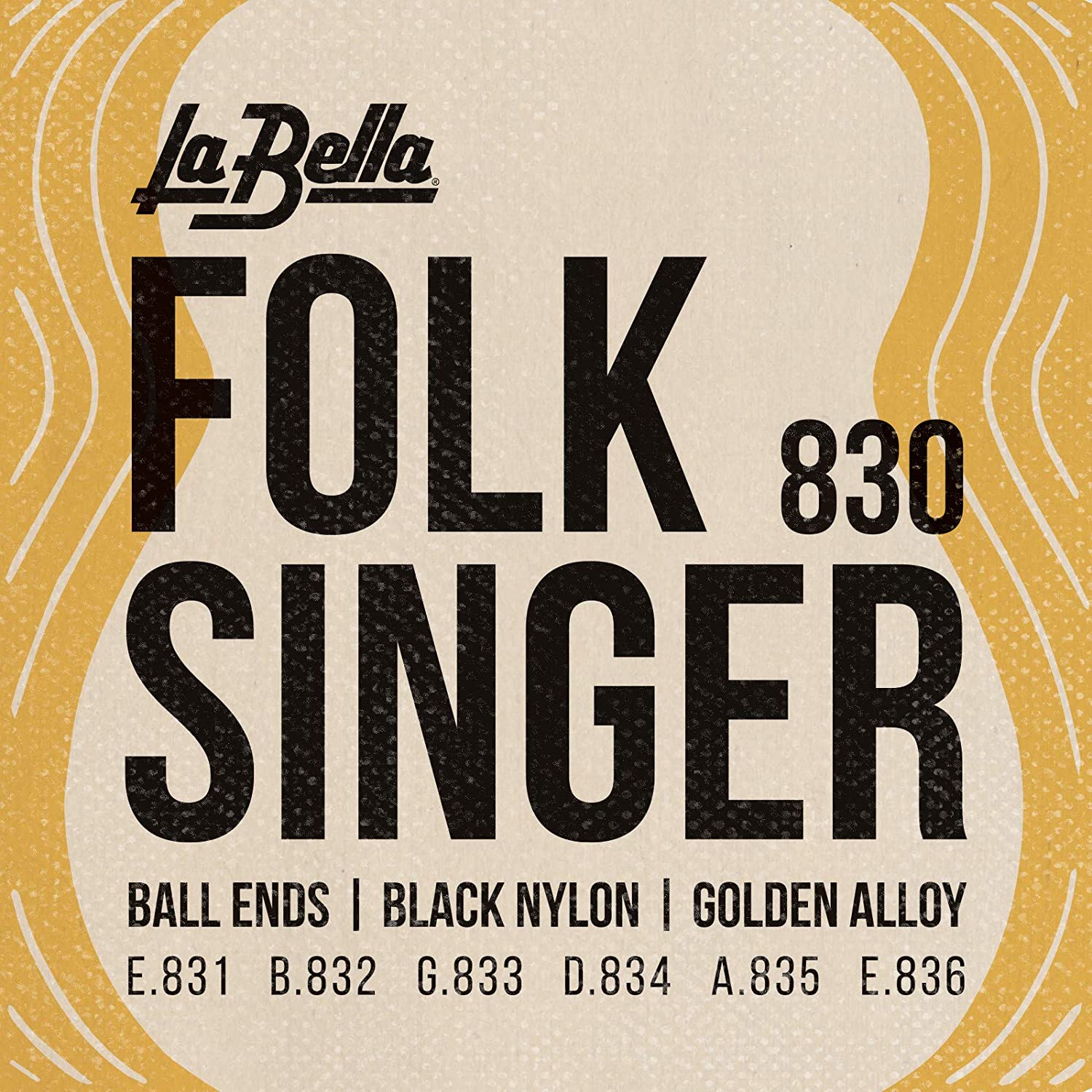 La Bella Folksinger 830, Folksinger-Black Nylon, Folksinger - Black Nylon
