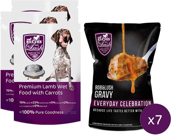 Bob & Lush Luscious 70% Lamb Wet. Super Tasty with 100% Fresh Meat for Discerning Dogs … (Luscious Lamb without Gravy, 20 x 100g Pouches)