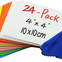 Dry Erase Magnets Set - 24 Pack - 4x4" Whiteboard Magnetic Labels - Small White Board Magnet Strips Name Tags for Home, Office and Classroom