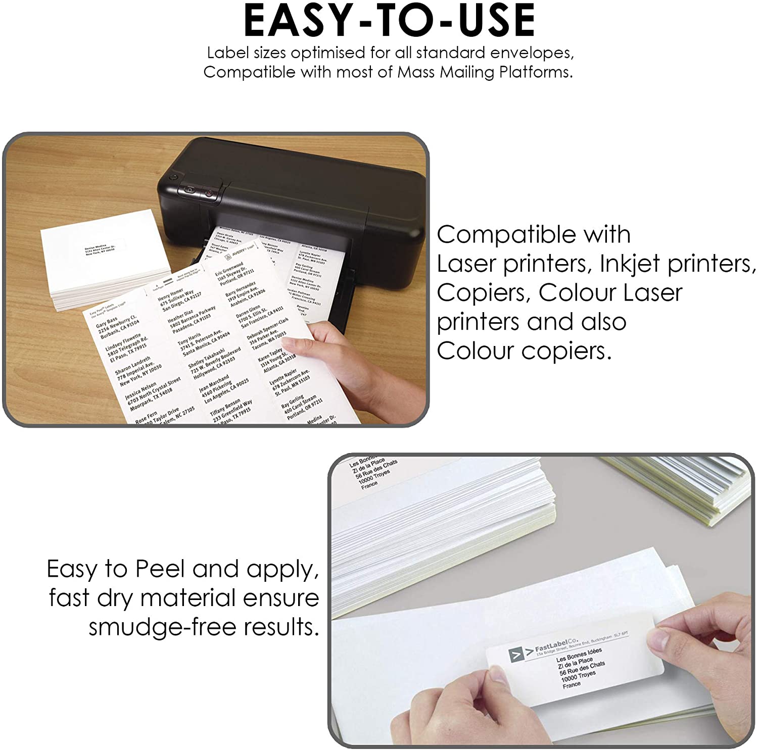 4 Labels Per A4 Sheet, 50 Sheets 200 Sticky Label, Printable Sticker Paper, iSOUL Matte Self Adhesive Address Mailing - Image 3