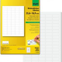 SIGEL LA203 Universal Removable Labels, 3.56 x 1.69 cm, 2000 lbl = 25 sheets, white