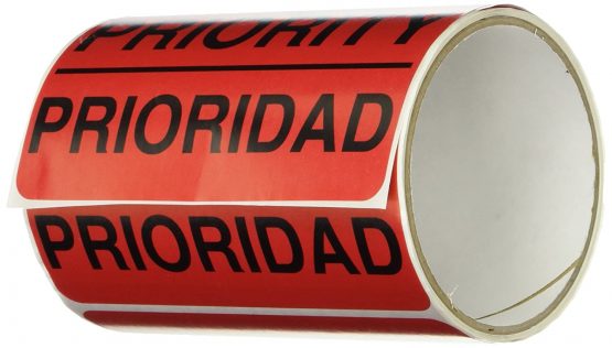 TapeCase SHIPLBL-115-50"Priority/Prioridad" Label - 50 per pack