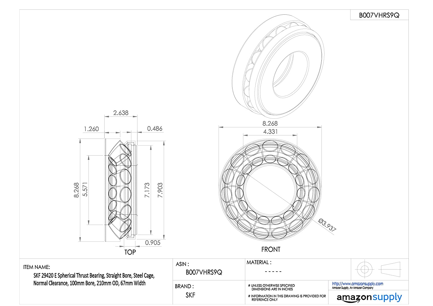 SKF 29412 E Spherical Thrust Roller Bearing - Image 4
