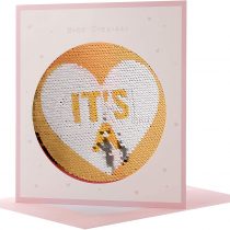 Hallmark Reversible Sequin Card 'It's A Girl' - Medium