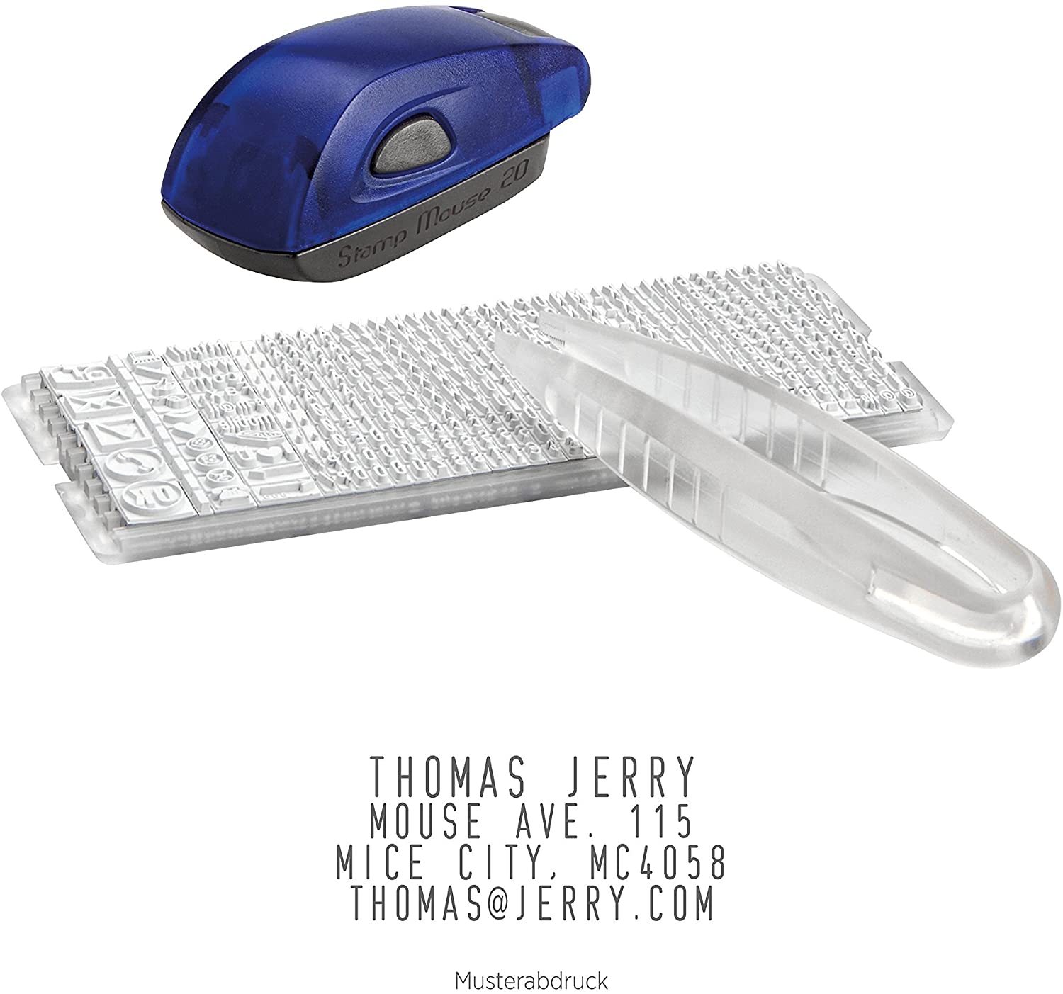 COLOP 109406 Stamp Mouse 20/1 Set 4 Line Make Your Own Set, Blue
