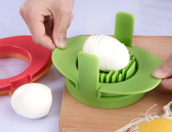 Egg Slicer Set with 3 Cutters - 3 in 1 Stainless Steel Wires，Cut Boiled Eggs into Thin Slices,Wedges or Halves，Boiled Eggs or Fruits Cutter - Image 3