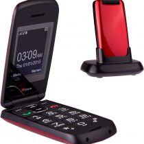 TTfone Star Big Button Simple Easy to Use Clamshell Flip SIM-Free Mobile Phone - Red