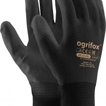 24 pairs of PU black coated nylon work gloves, garden, builders, mechanic - Black -