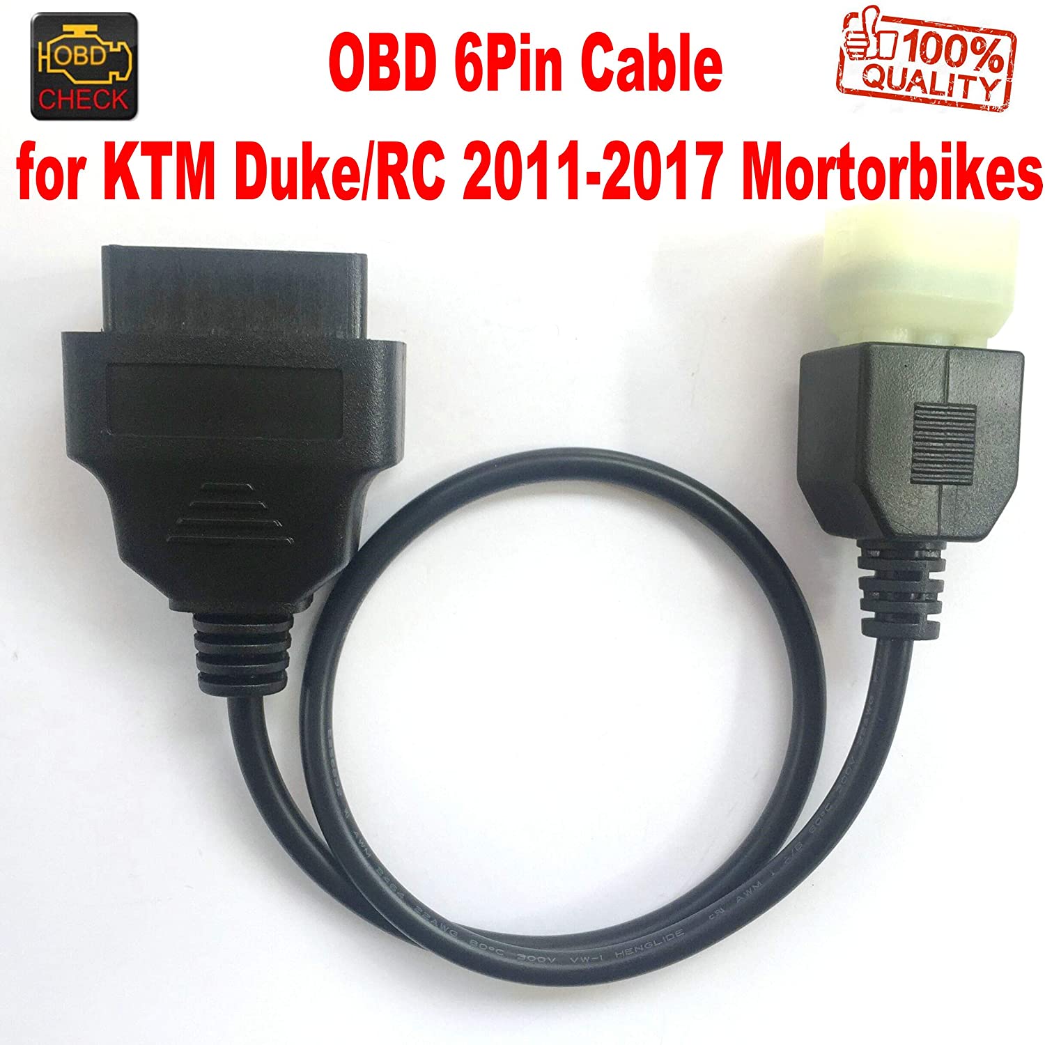 OBD 6Pin Diagnostic Adapter for Motorcycle, black - Image 3