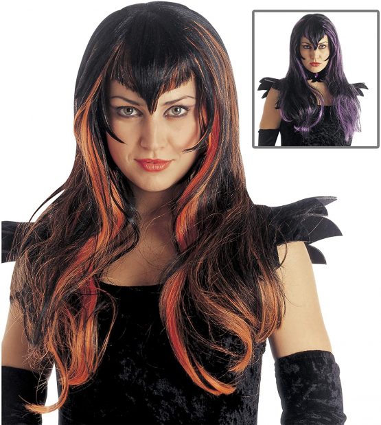 Mens Samantha (Orange/Purple) Wig for Hair Accessory Fancy Dress