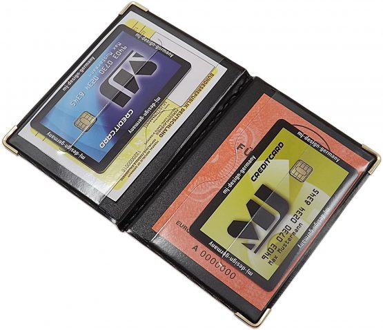Exclusive ID and Credit Card Holder with Metal Corners 4 Pockets (Design 2 / Black) - Image 3