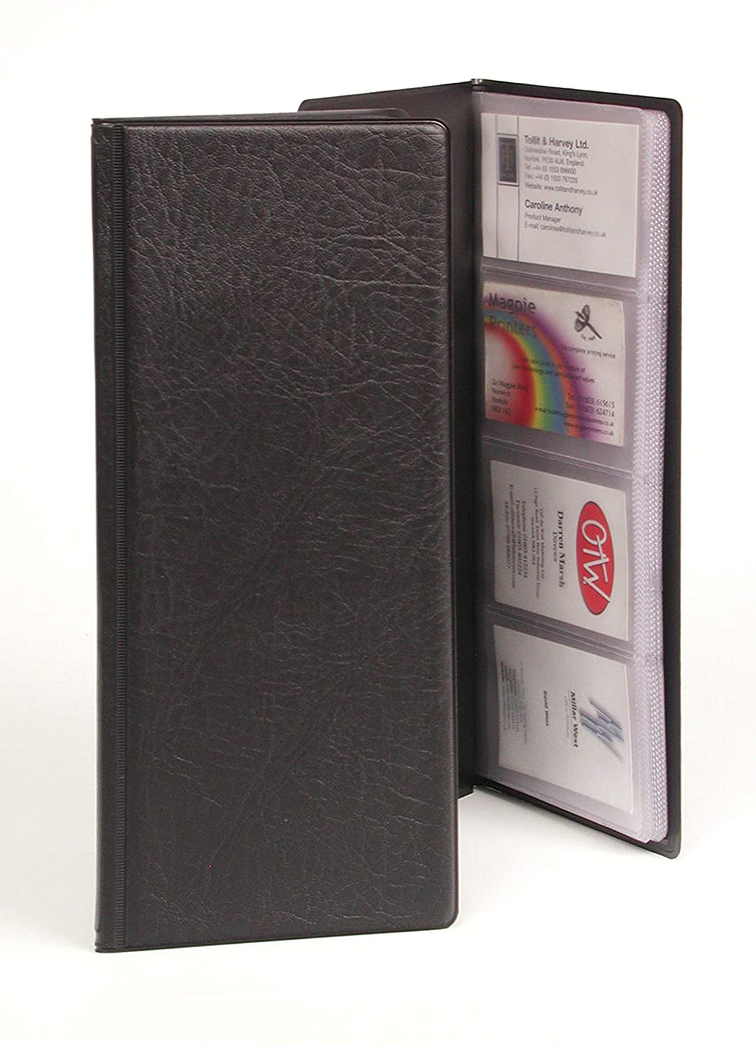 Exacompta, Ref CBC4PZ, Guildhall, Business Card Holder, 214 x 115mm, 3 Cards Per Page, Anti-Glare, 64 Pockets - Image 2